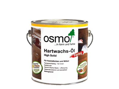 Цветное паркетное масло с воском OSMO Hartwachs Oil Farbig High Solid для различных пород древесины. Масло OSMO №3040 Белое, №3071 Мёд, №3072 Янтарь, №3073 Терра, №3074 Графит, №3075 Чёрное.
