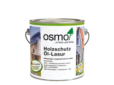 Защитное масло-лазурь для наружных работ OSMO Holzschutz Oil Lasur цветное прозрачное, шелковисто-матовое защитное покрытие, для различных пород древесины.