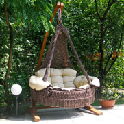 Подвесное плетёное кресло-качели с подушками BESTA FIESTA - Cartagena