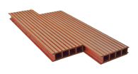 екинг. Беcшовная террасная доска из древесно-полимерного композита. Производитель HOLZHOF (Чехия). Размер 4000/6000х149х25 мм. Цвет: красный.